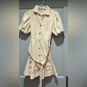 FATE cream faux leather dress!